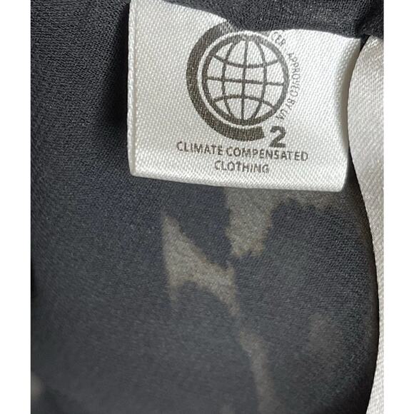 GANNI 36/4 Animal Print Georgette Blouse Oversized Pleated Flowy Puff Sleeve Top - Picture 11 of 11